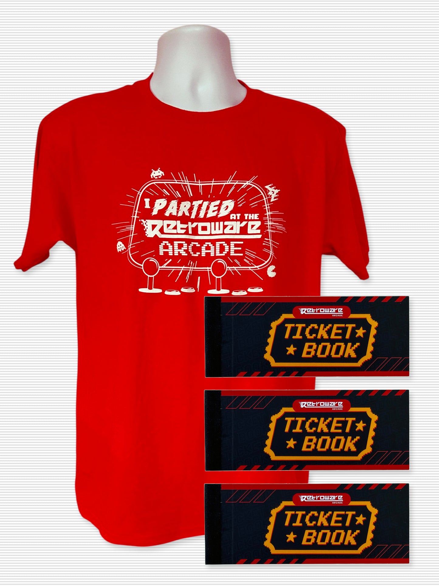 Retroware Arcade I Partied Mega Bundle (15 Discount Passes and T-Shirt)