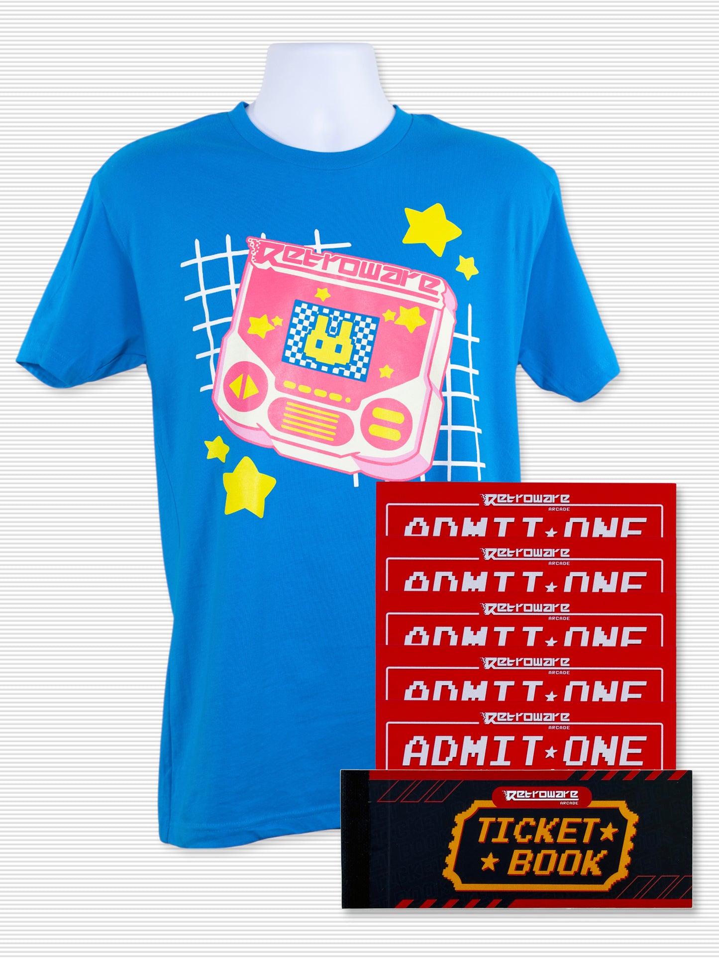 Retroware Arcade Pink Handheld Fun Bundle (5 Discount Passes and T-Shirt)