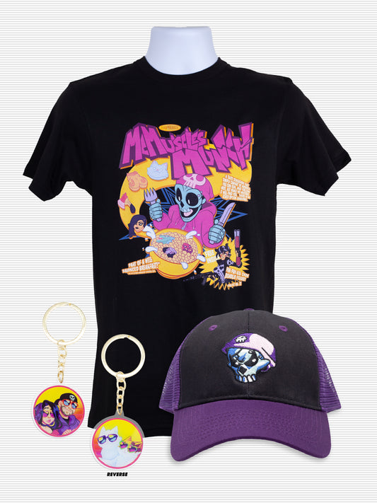 Matt McMuscles MUNCH Cereal Merch BUNDLE (shirt, charm, hat)
