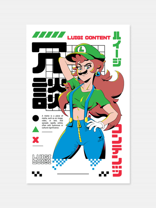 BeatEmUps Luigi Content Poster (11" X 17")