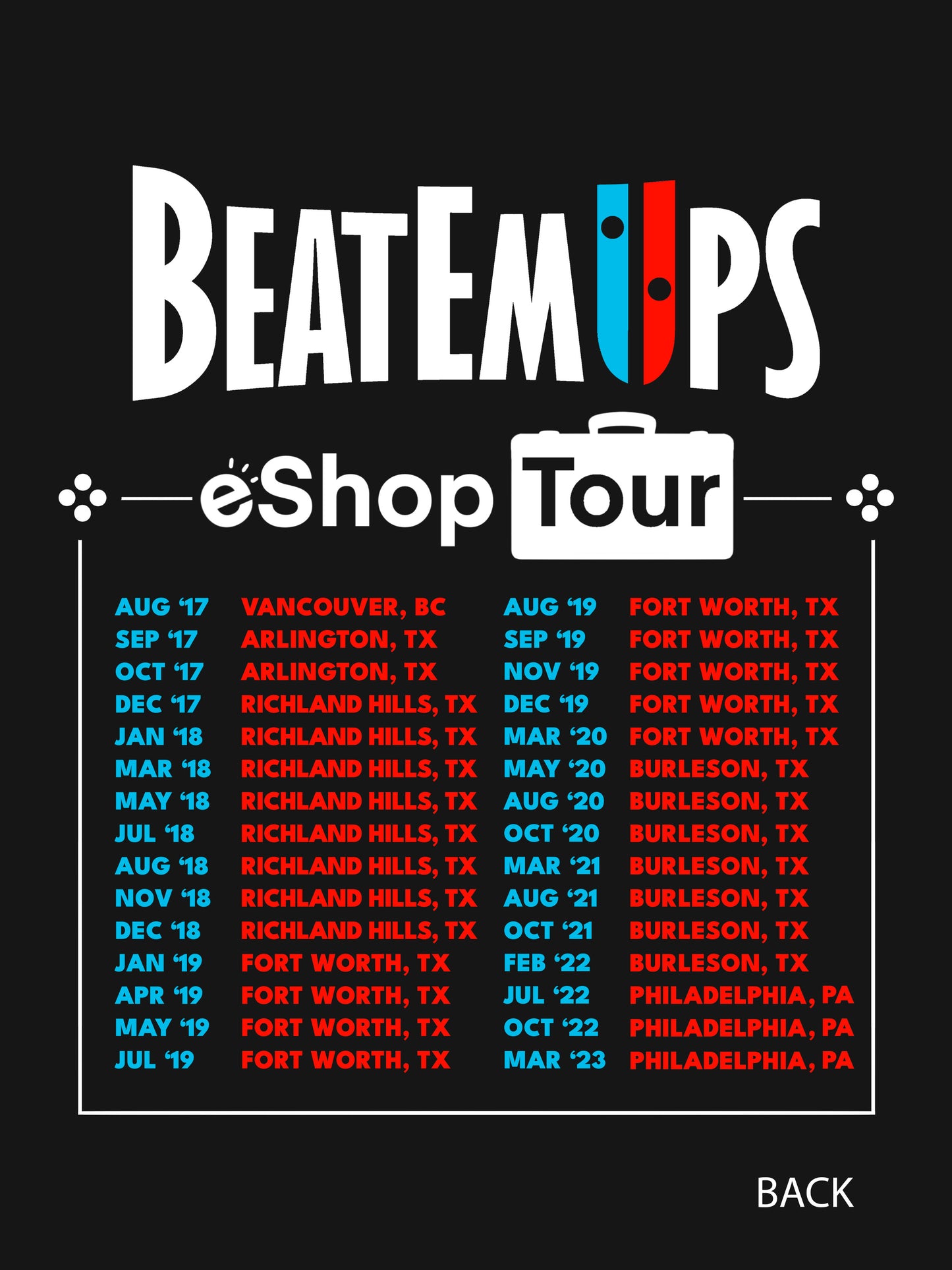 BeatEmUps eShop Tour Shirt