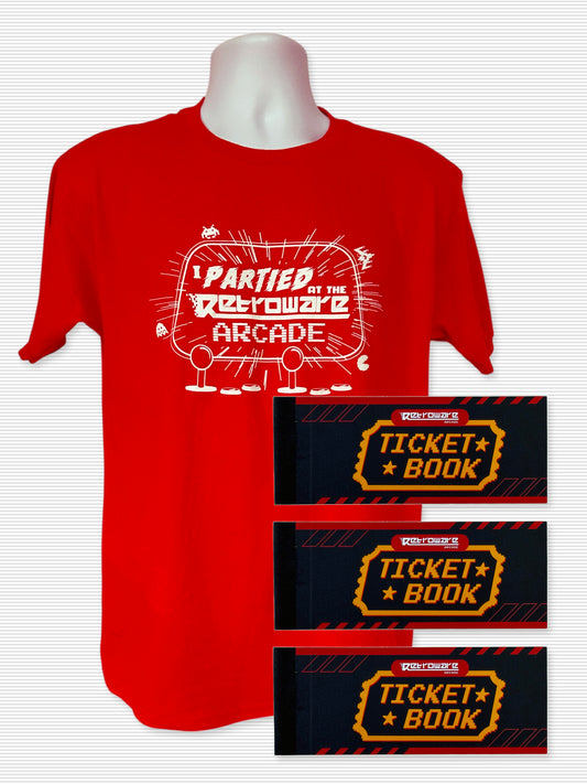 Retroware Arcade I Partied Mega Bundle (15 Discount Passes and T-Shirt)