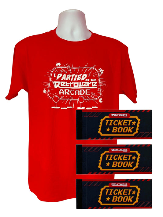 Retroware Arcade I Partied Mega Bundle (15 Discount Passes and T-Shirt)