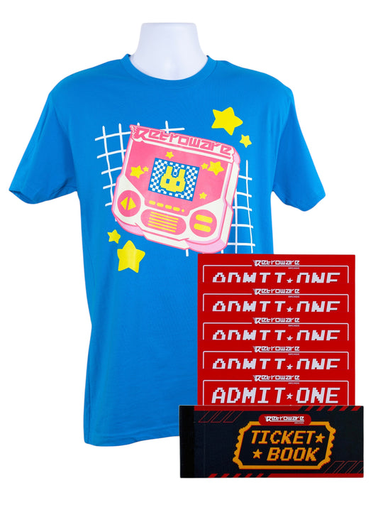 Retroware Arcade Pink Handheld Fun Bundle (5 Discount Passes and T-Shirt)