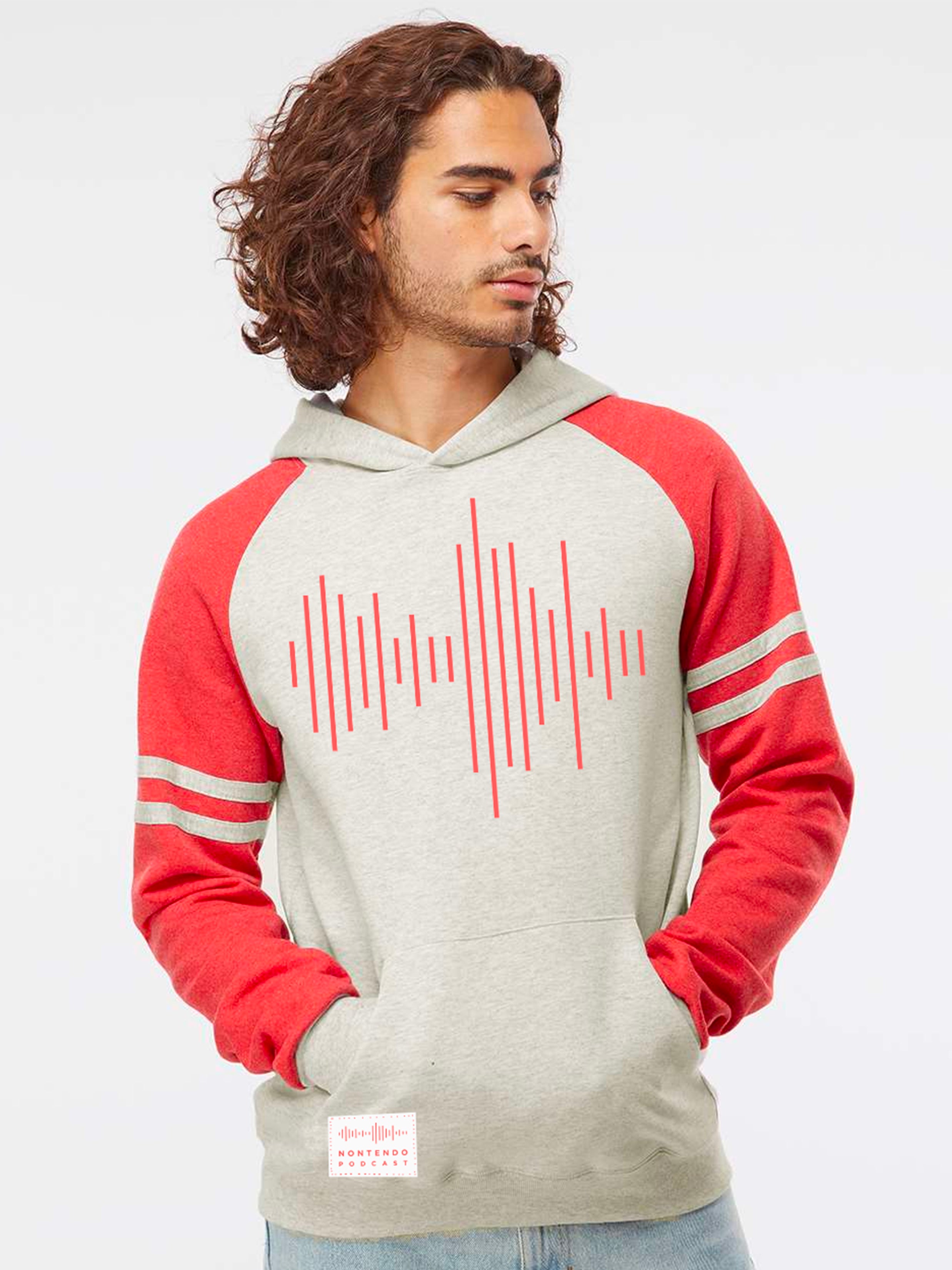 Varsity striped clearance hoodie